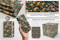 Digital Paper Dandelions Flower Pattern Product Image 1