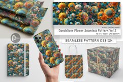 Digital Paper Dandelions Flower Pattern Product Image 1