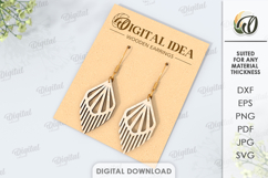 Dangle Earrings Laser Cut. Boho Dangle Earrings SVG Product Image 1