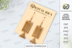 Dangle Earrings Laser Cut. Boho Dangle Earrings SVG Product Image 1
