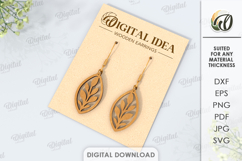 Dangle Earrings Laser Cut. Boho Dangle Earrings SVG Product Image 1