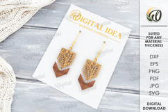 Dangle Earrings Laser Cut. Boho SVG Product Image 1