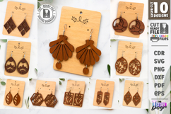 Dangle Earrings Laser Cut Bundle| Pendant Earrings |Boho SVG Product Image 1