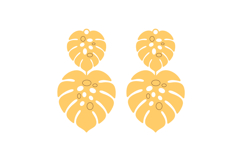Dangle Monstera Earrings, Tropical Leave SVG Laser Cut Product Image 2