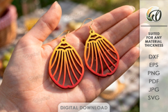 Dangle Earrings Laser Cut. Drop Earrings SVG Product Image 1