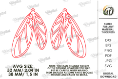 Dangle Earrings Laser Cut. Drop Earrings SVG Product Image 2