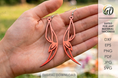 Dangle Earrings Bundle Laser Cut. Drop Earrings SVG Product Image 7