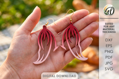 Dangle Earrings Laser Cut. Drop Earrings SVG Product Image 1