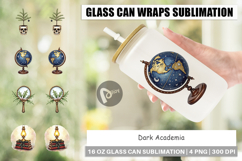 Dark Academia Christmas Glass Can Product Image 1