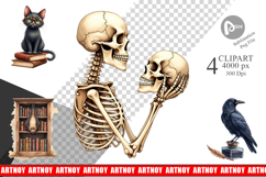 Clipart Watercolor Dark Academia Creatures Product Image 1
