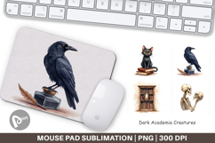 Mouse Pad Watercolor Dark Academia Creatures Product Image 1