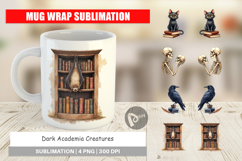 Mug Wrap Watercolor Dark Academia Creatures Product Image 1