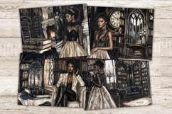 GlamArtZhanna, Dark Academia Junk Journal Paper, Autumn Library Junk Journal Pages, Halloween Collage Sheet, Scary Scrapbook Paper, African American Girl Junk Journal Kit, Gothic Journal Card, Halloween Books Journaling Pages, Haunted House Ephemera, Autu