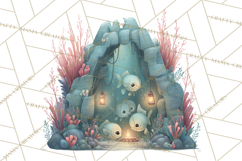 Haunted Aquarium PNG, Creepy Underwater Creatures Skeletons Product Image 3