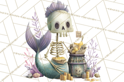 Haunted Aquarium PNG, Creepy Underwater Creatures Skeletons Product Image 4