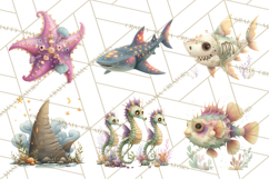 Haunted Aquarium PNG, Creepy Underwater Creatures Skeletons Product Image 9