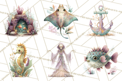 Haunted Aquarium PNG, Creepy Underwater Creatures Skeletons Product Image 7