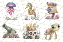 Haunted Aquarium PNG, Creepy Underwater Creatures Skeletons Product Image 4