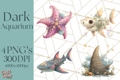 Haunted Aquarium PNG, Creepy Underwater Creatures Skeletons Product Image 1