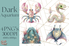 Haunted Aquarium PNG, Creepy Underwater Creatures Skeletons Product Image 1
