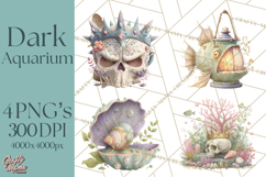 Haunted Aquarium PNG, Creepy Underwater Creatures Skeletons Product Image 1