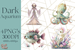 Haunted Aquarium PNG, Creepy Underwater Creatures Skeletons Product Image 1
