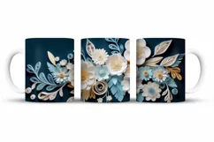 Flowers 3D Mug Wrap Sublimation Designs, 3d Mug, Flowers Png