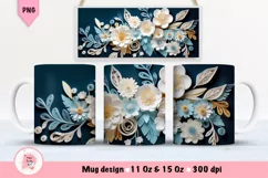 Flowers 3D Mug Wrap Sublimation Designs, 3d Mug, Flowers Png