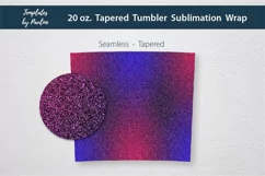 Dark Blue Pink Glitter Seamless Tumbler Sublimation Wrap for 20 oz Skinny Tapered Tumbler