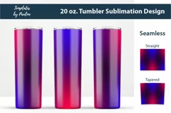 Dark Blue Pink Ombre Seamless Tumbler Sublimation Wrap for 20 oz Skinny Tumbler