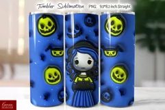 Seamless Inflated Tumbler| Halloween Cute Witch Sublimation Product Image 1