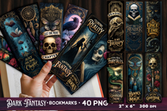 Tarot cards bookmarks, 40 bookmarks Gothic bookmarks, Dark Product Image 1