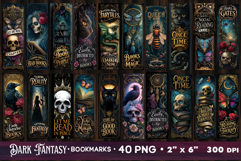 Tarot cards bookmarks, 40 bookmarks Gothic bookmarks, Dark Product Image 2