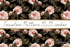 Dark floral pattern with white roses Product Image 1