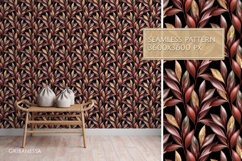 Dark floral patterns with gold leaves Product Image 2