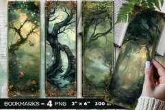 Secret garden gate bookmark, Ethereal mist forest bookmark Product Image 1