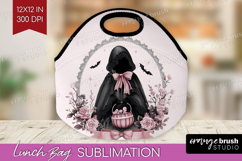 Dark Ghost Cute Lunch Bag Pink Halloween Lunch Bug PNG Product Image 1