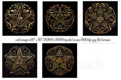 Dark Golden Pentagrams Wind Spinners Sublimation Designs Product Image 2