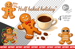 Clipart Dark Humor Gingerbread and Candy Canes Quotes Product Image 1