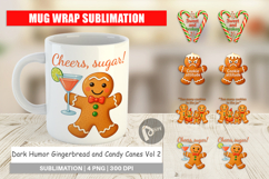 Mug Wrap Dark Humor Gingerbread and Candy Canes Quotes Product Image 1