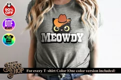 Meowdy | Funny T-shirt | SVG, DTF, PNG Product Image 1