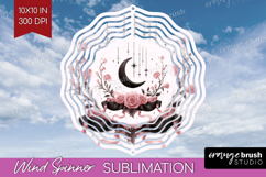 Dark Moon Cute Wind Spinner Sublimation PNG Pink Halloween Product Image 1