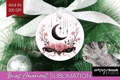 Dark Moon Cute Ornament PNG Pink Halloween PNG Sublimation Product Image 1