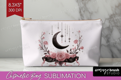 Dark Moon Cute Cosmetic Bag Pink Halloween Makeup Bag PNG Product Image 1