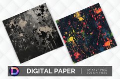 Dark Paint Splotch Digital Paper Product Image 1
