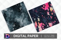 Dark Paint Splotch Digital Paper Product Image 1