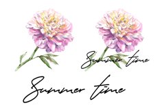 Peony watercolor - sublimation design Product Image 2