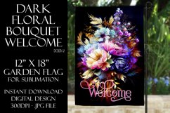 Dark Floral 12x18 Welcome Garden Flag Sublimation Design Product Image 1