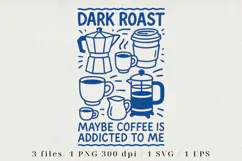 Retro Coffee Line Art Clipart, Funny Puns SVG | PNG | EPS Product Image 1