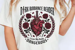 Dark Romance Reader Gothic Heart Bookish PNG Product Image 1